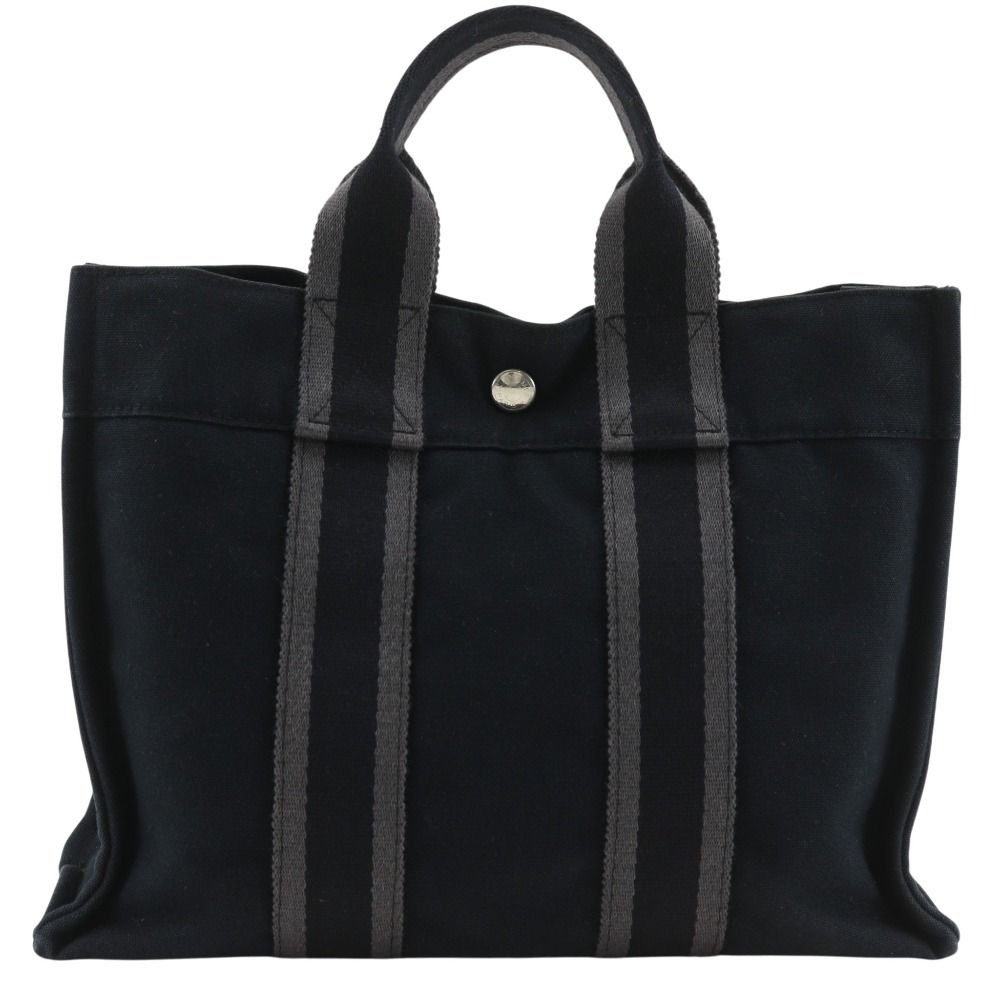 Hermes Fourre Tout PM Canvas Black Handbag