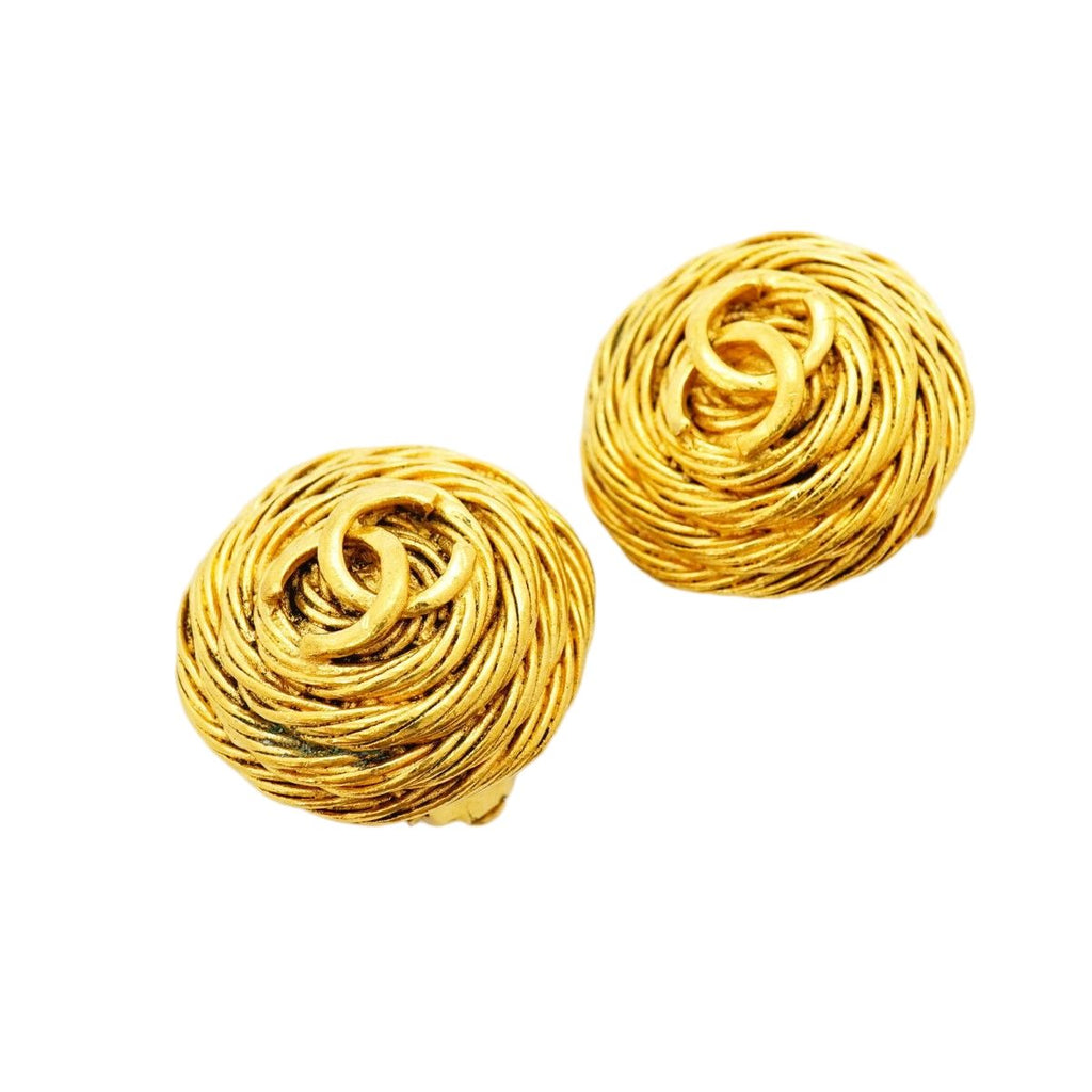Chanel Earrings Vintage CC Logo Round — view 2