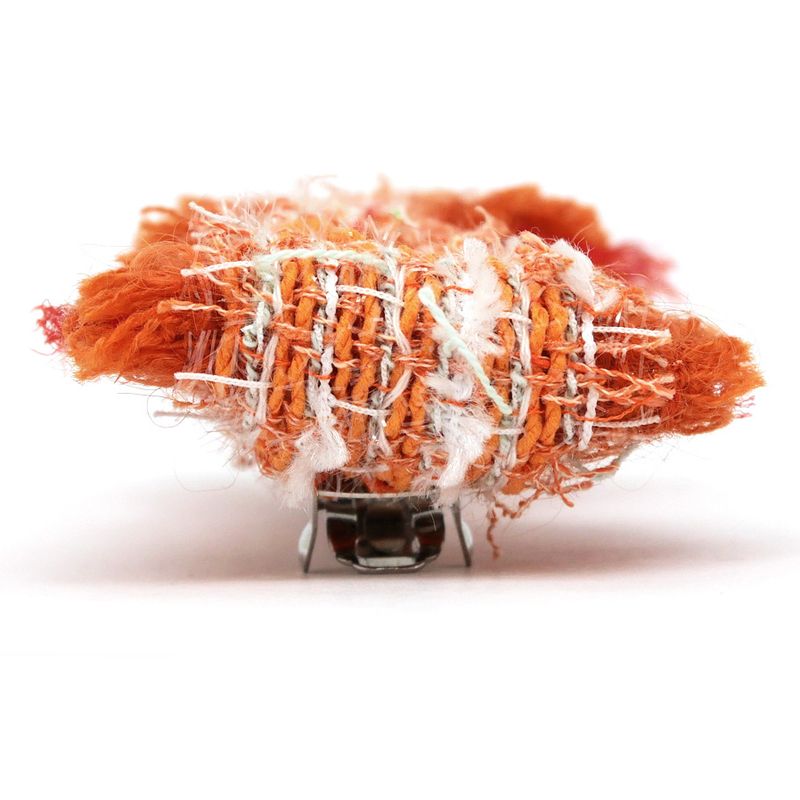 Chanel Barrette Tweed Orange Hair Ornament Clip Accessories — view 7