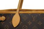 Louis Vuitton Monogram Neverfull PM Tote Bag Brown Vachetta Leather Gold — view 5