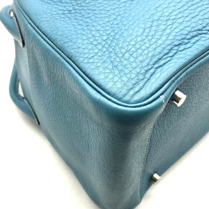 Hermes Lindy 30 2-Way Bag Taurillon Clemence Blue Jean Ladie Jeans — view 5
