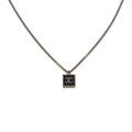 Chanel CC Square Necklace Metal Gold Black Pendant Choker Class