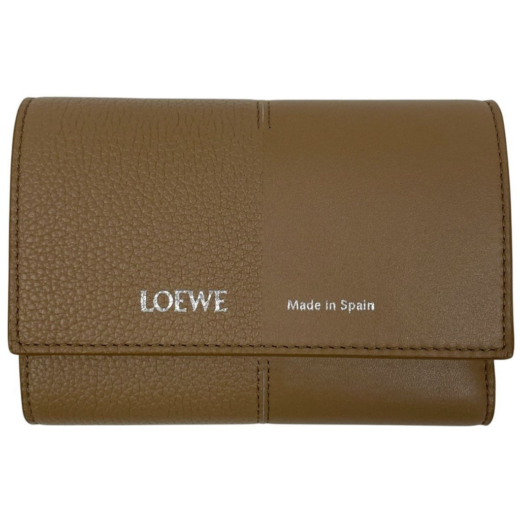 Loewe Vertical Wallet Small Trifold Smooth Leather Mocha