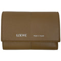 Loewe Vertical Wallet Small Trifold Smooth Leather Mocha