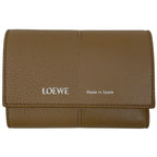 Loewe Vertical Wallet Small Trifold Smooth Leather Mocha