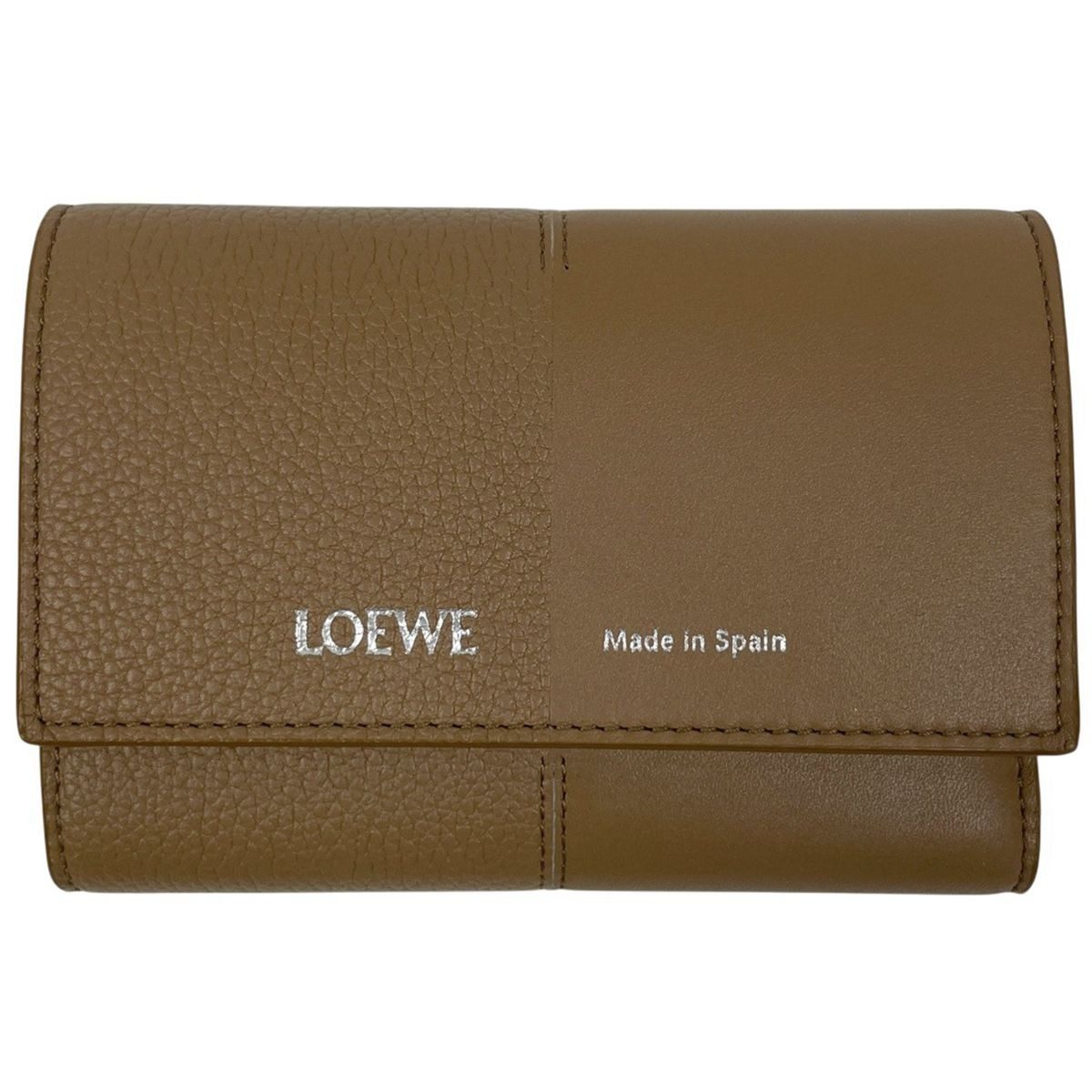 Loewe Vertical Wallet Small Trifold Smooth Leather Mocha