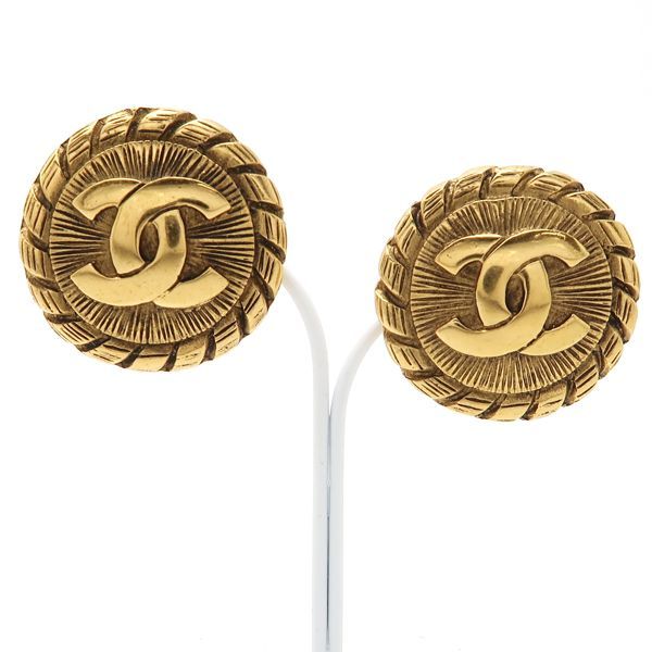 Chanel Earrings Vintage GP Coco Mark Round Diameter 3 cm — view 3