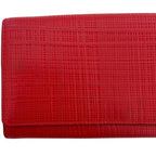 Loewe Bifold Long Wallet Red Linen 10188 K98 Leather — view 8