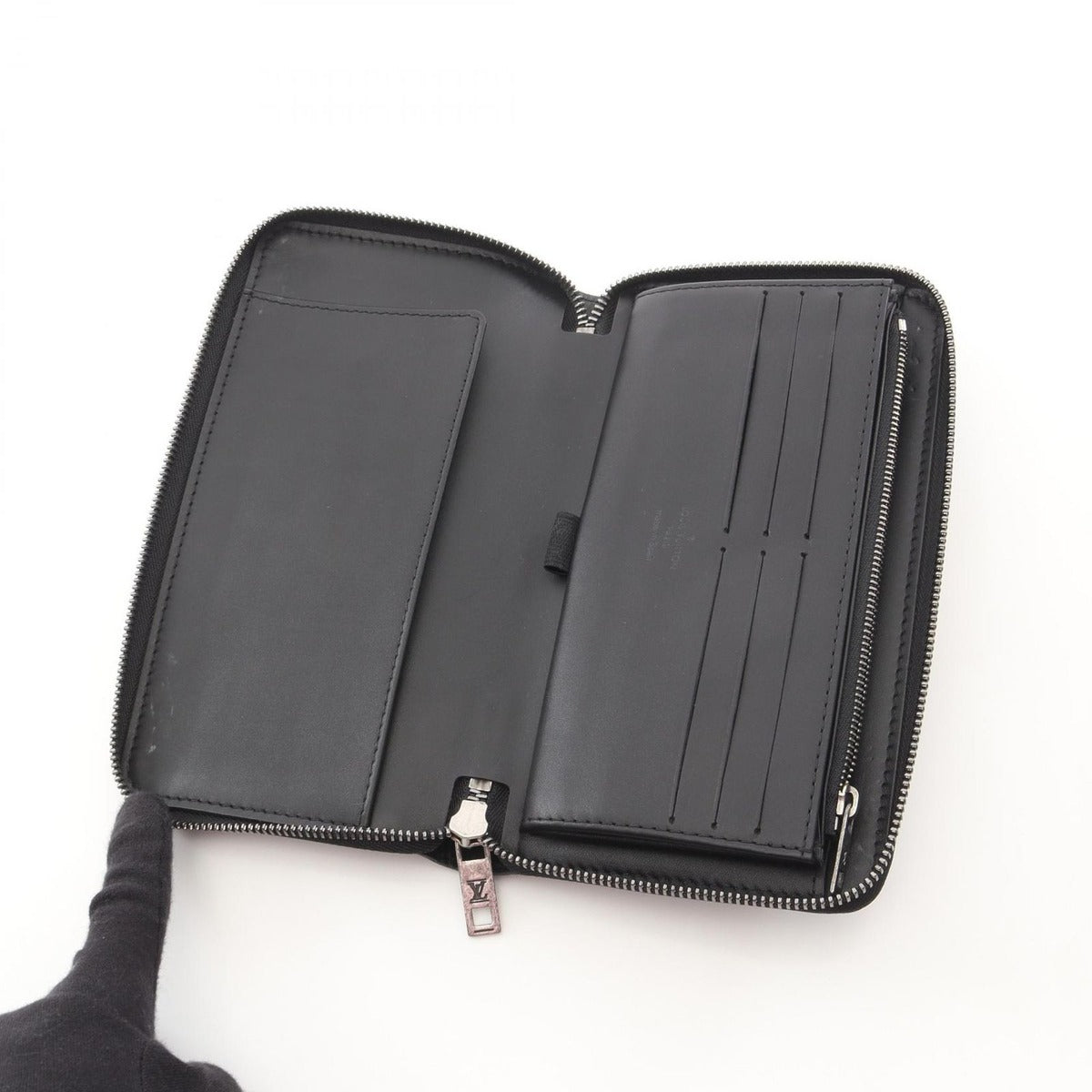 Louis Vuitton Round Long Wallet Zippy Organizer Basalt Leather — view 3