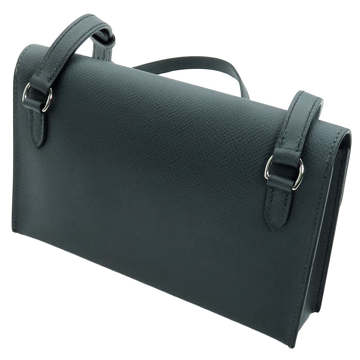 Hermes Knap to Go Gray Misty Silver Epsom Dark Shoulder Bag — view 2