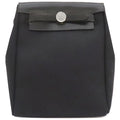 Hermes Shoulder Bag Herbag Her TPM Leather Toile Officier Black Silver