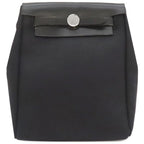 Hermes Shoulder Bag Herbag Her TPM Leather Toile Officier Black Silver