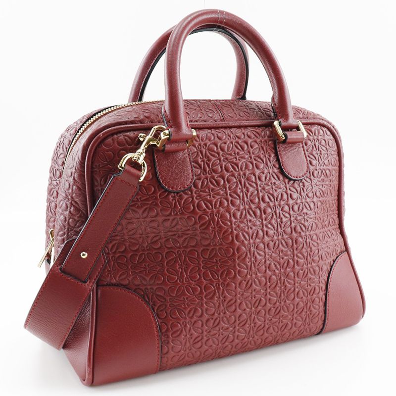 Loewe Amazona 75 Repeat Anagram 2-Way Shoulder Calf Red Handbag — view 3