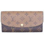 Louis Vuitton Monogram Reverse Portefeuille Emily Wallet Card Case Brown