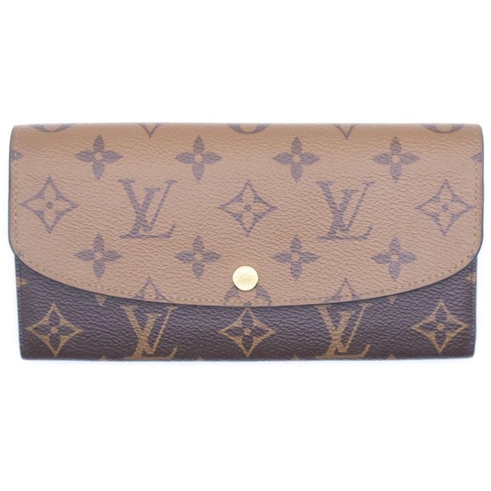 Louis Vuitton Monogram Reverse Portefeuille Emily Wallet Card Case Brown