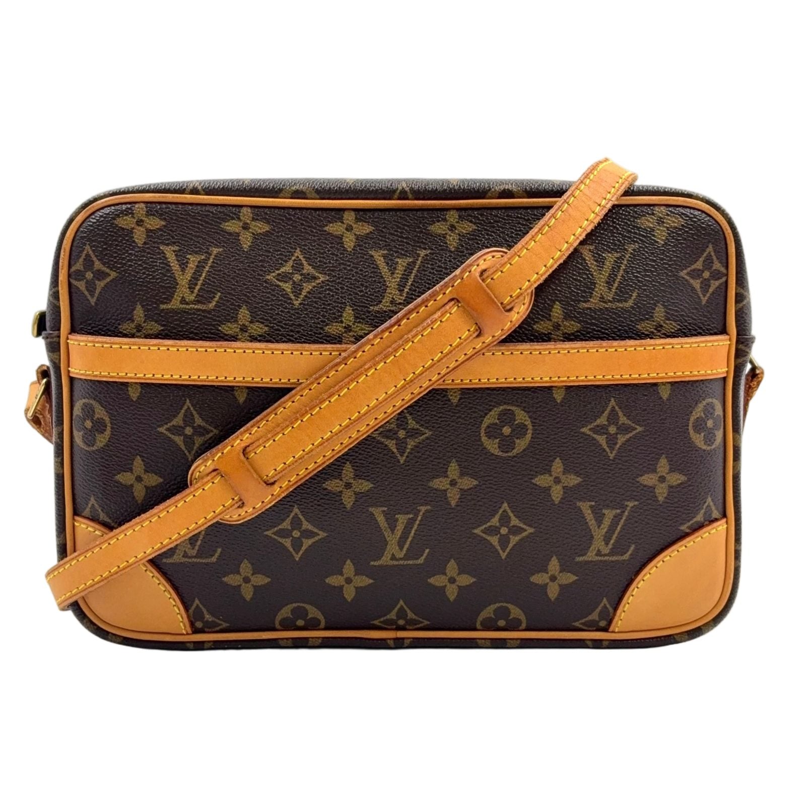 Louis Vuitton Trocadero 27 Monogram Leather Brown Shoulder Bag Gold
