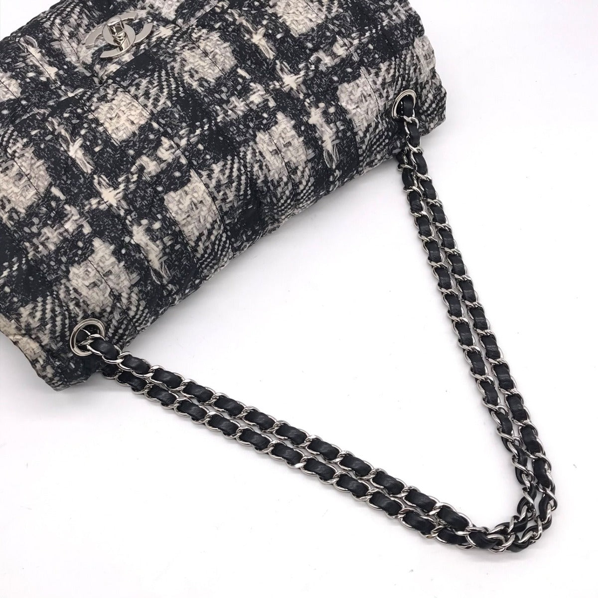 Chanel Nylon Tweed Chain Shoulder Bag Price Negotiation Welcome — view 7