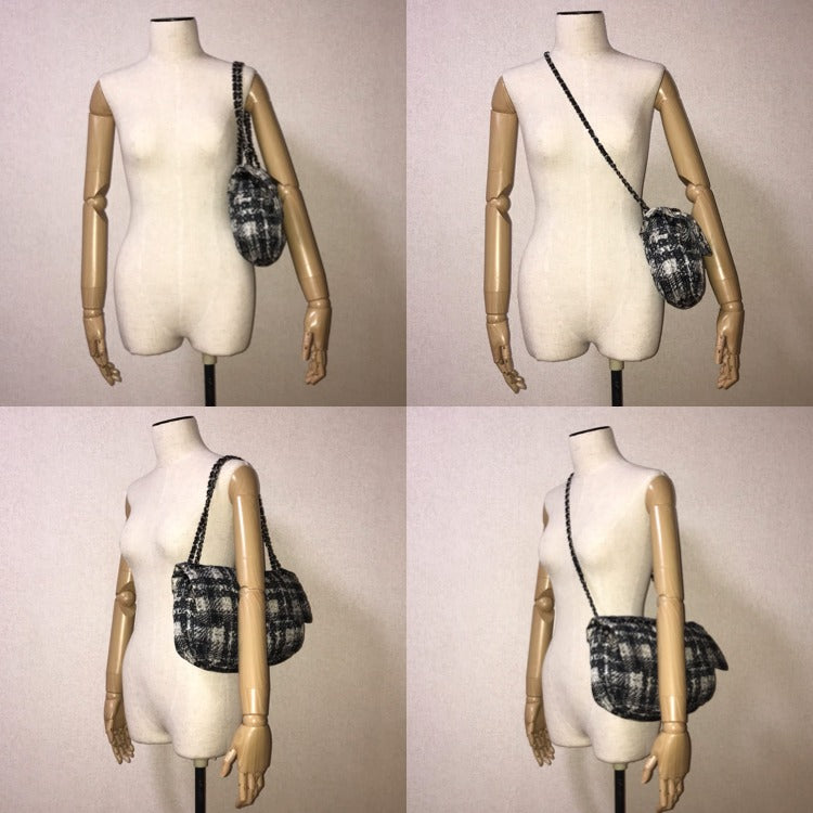 Chanel Nylon Tweed Chain Shoulder Bag Price Negotiation Welcome — view 9