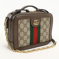 Gucci Chain GG Supreme Crossbody Shoulder Bag Leather