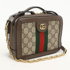 Gucci Chain GG Supreme Crossbody Shoulder Bag Leather