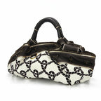 Loewe Handbag Nappa Ire Anagram Rope Leather Canvas Dark Brown Creamish — view 4