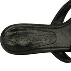 Chanel Camellia Strap Leather Sandals Black — view 5