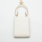 Prada Mobile Smartphone Accessories White Gold Saffiano Mini Bag Triangle Logo
