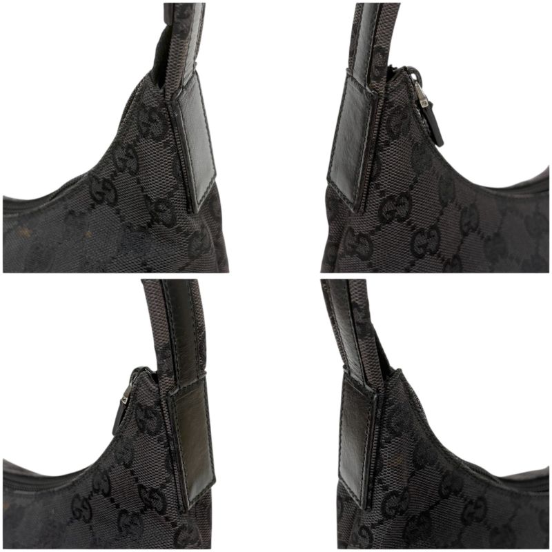 Gucci One Shoulder Bag GG Canvas Black Hobo Soho — view 5