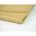 Chanel CC Logo Bifold Wallet Compact Caviar Leather Beige — view 6