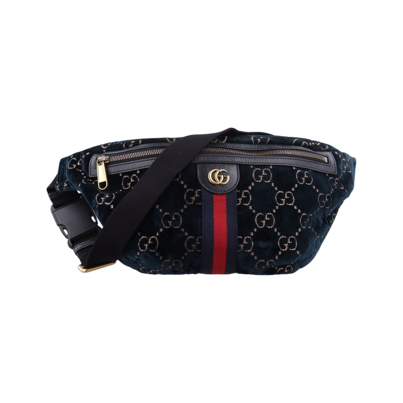 Gucci GG Velvet Blue Velour Handbag