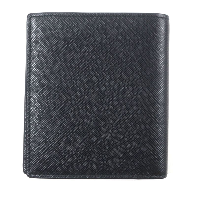 Prada 2 Mo004 Saffianoleather Bicolor Compact Wallet With Logo Hardware — view 3
