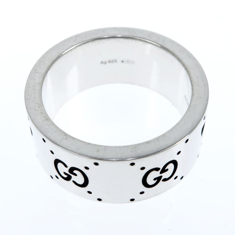Gucci Adidas Collaboration Ring Engraving Wide Trefoil 17 AG 925 Jewelry — view 9