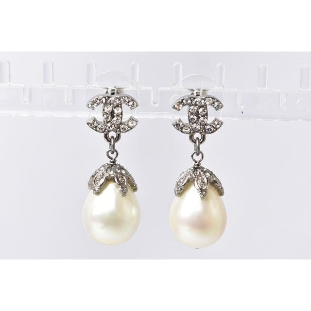 Chanel Pearl Motif Coco Rhinestone Silver — view 3