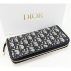 Dior Round Zipper Long Wallet With Change Pocket Oblique Jacquard 30 — view 2