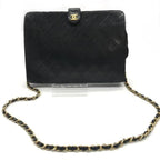 Chanel CC Logo Quilted Tassel Chain Tote Black