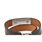 Hermes Bangle Bracelet Rival Doubletour Black Silver XS Size — view 6