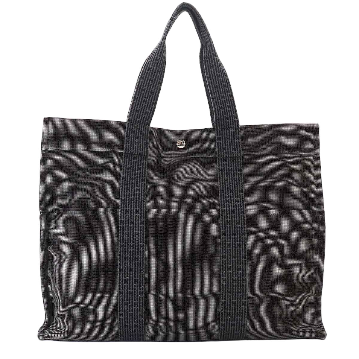 Hermes Her Line Tote GM Canvas Gray Silver Herline
