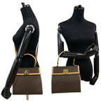 Celine Macadam Blason Triomphe Pattern Logo Ring Hardware Leather 2-Way