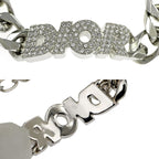 Dior Bracelet Silver Color Logo Rhinestone Accessory Man — view 4