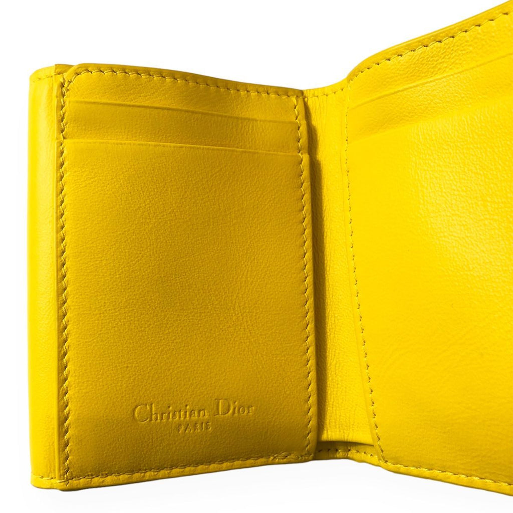 Dior Lady Lotus Wallet Cannage Patent Calfskin Trifold Handbag — view 7