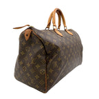 Louis Vuitton Speedy 40 Monogram Leather Brown Handbag Gold — view 2
