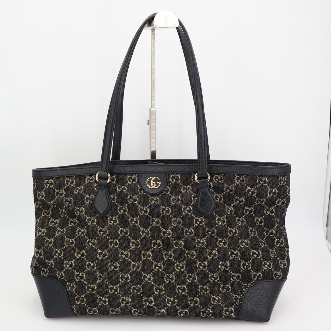 Gucci Ophidia Tote Black GG Jacquard Denim — view 2