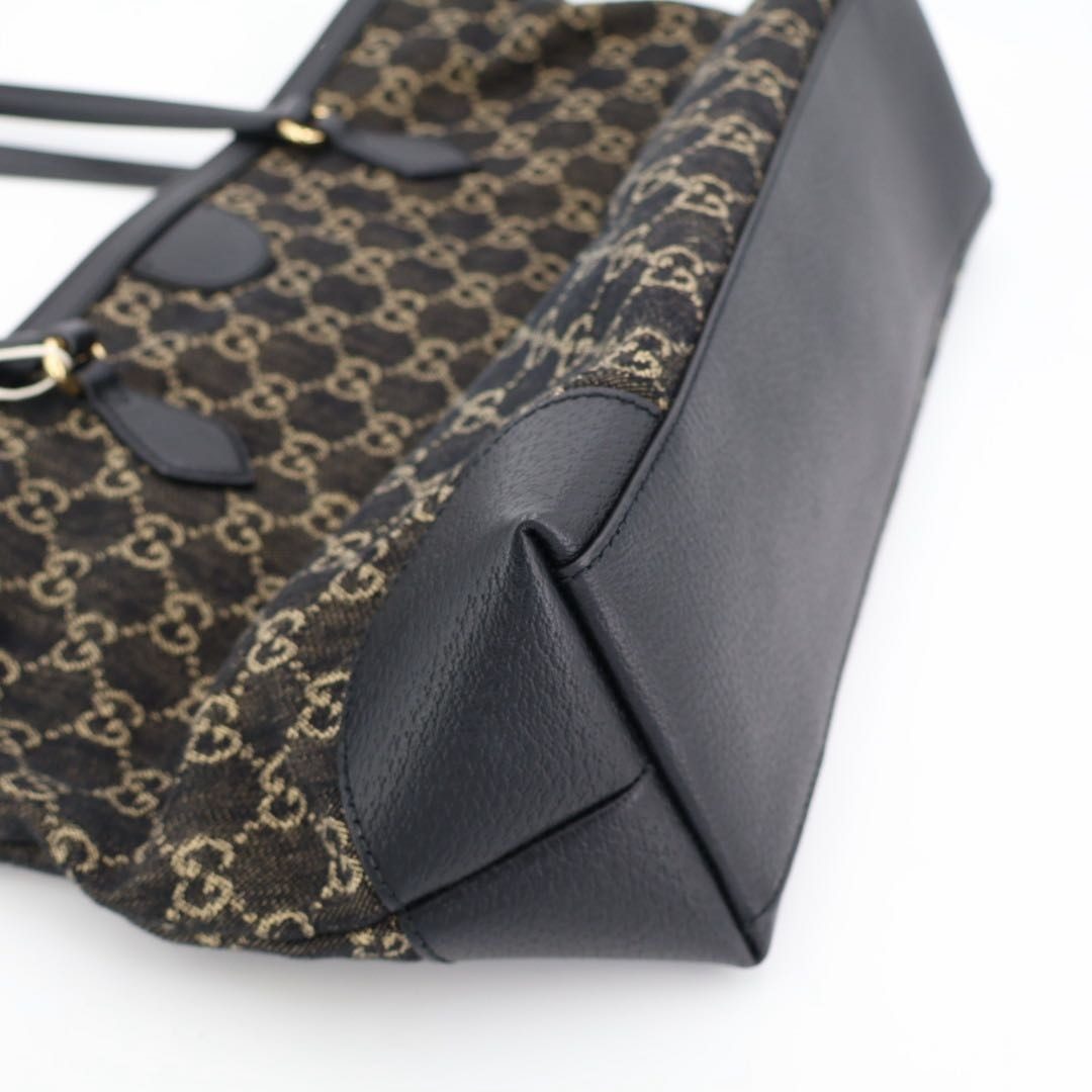 Gucci Ophidia Tote Black GG Jacquard Denim — view 7