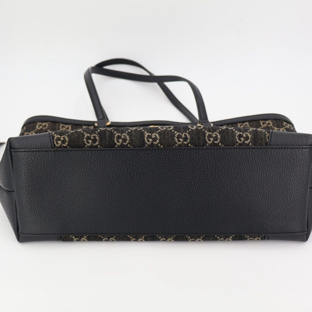 Gucci Ophidia Tote Black GG Jacquard Denim — view 8