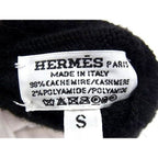 Hermes Darling Medall Cashmere Polyamide Silver Gloves S Black — view 4