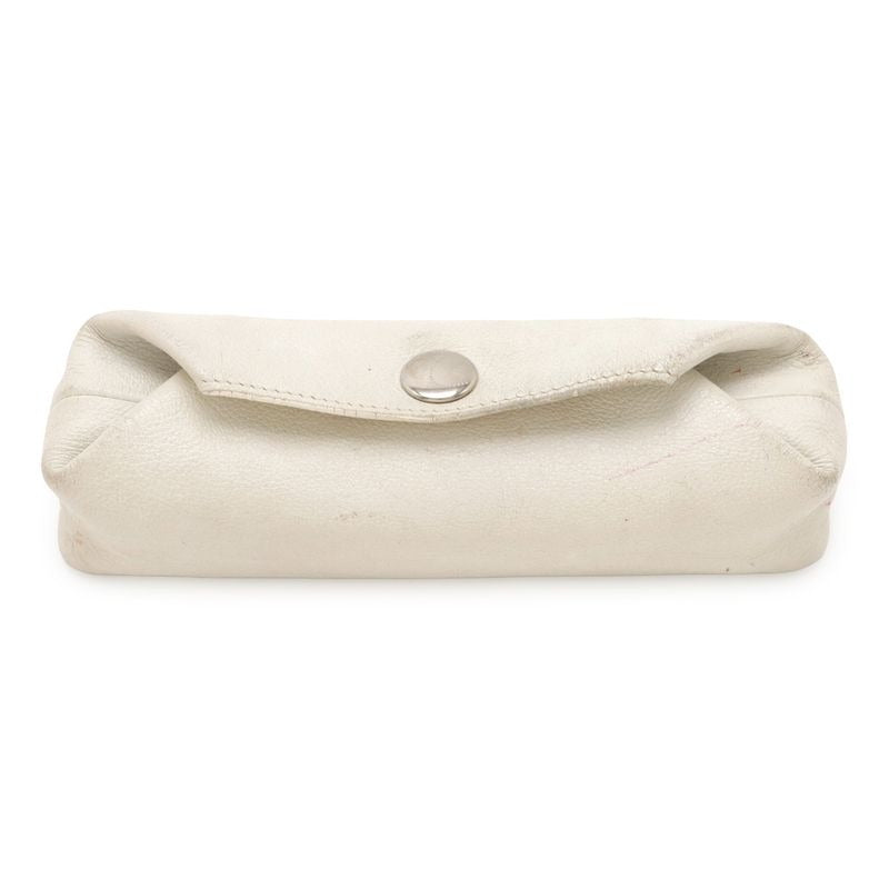 Hermes Bee Pop PM Pouch Small Bag Pencil Case Box Leather Off White