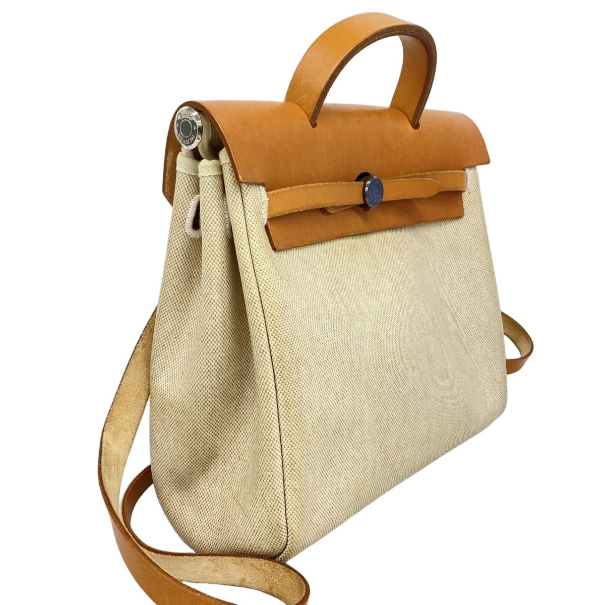 Hermes Backpack Herbag a Dos PM Toile Ash Natural Silver — view 2