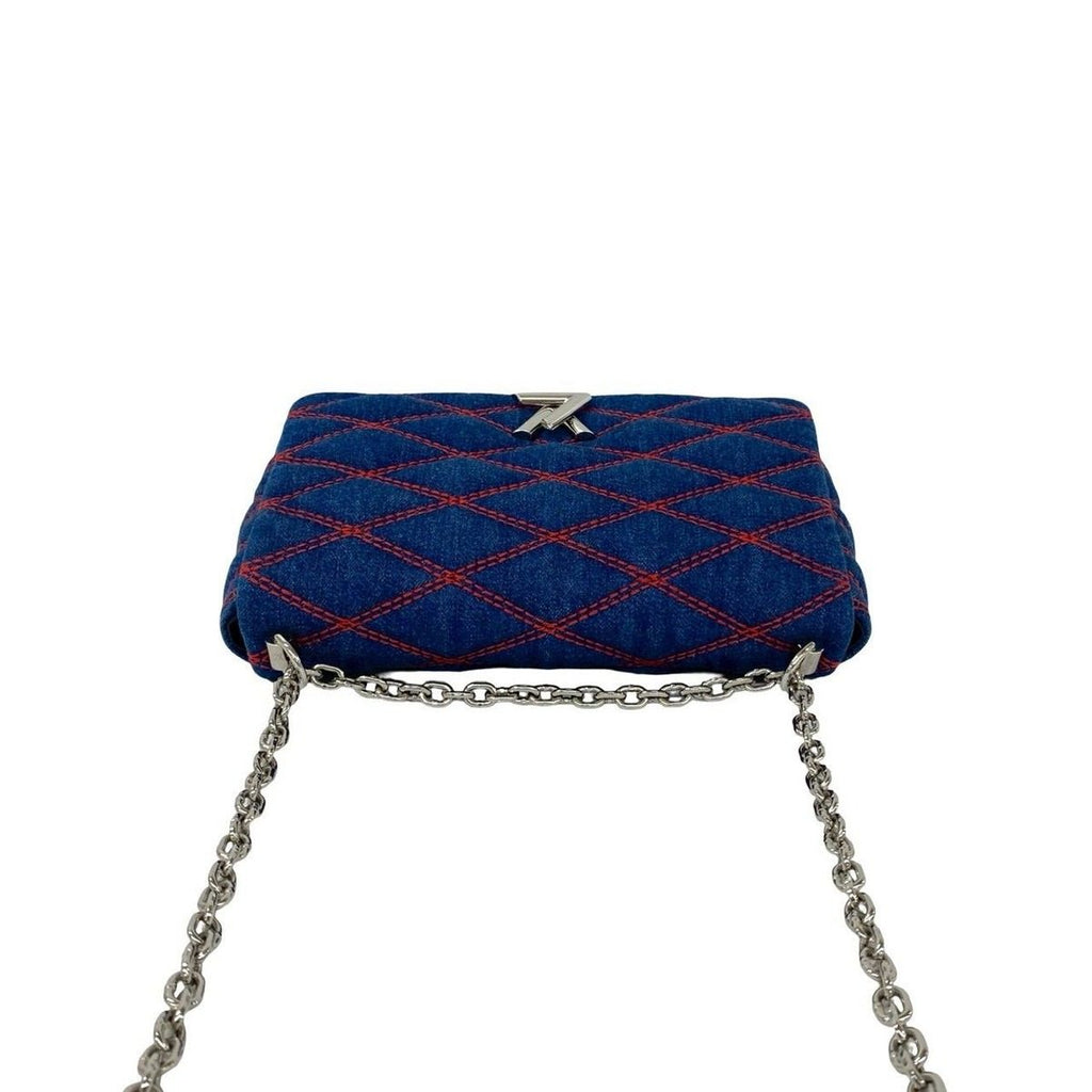 Louis Vuitton Maltage Quilted Denim Turnlock Chain Shoulder Bag Blue — view 4