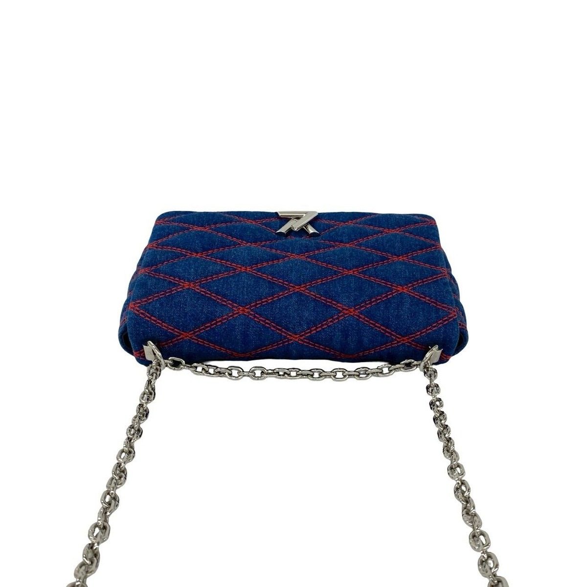 Louis Vuitton Maltage Quilted Denim Turnlock Chain Shoulder Bag Blue — view 4