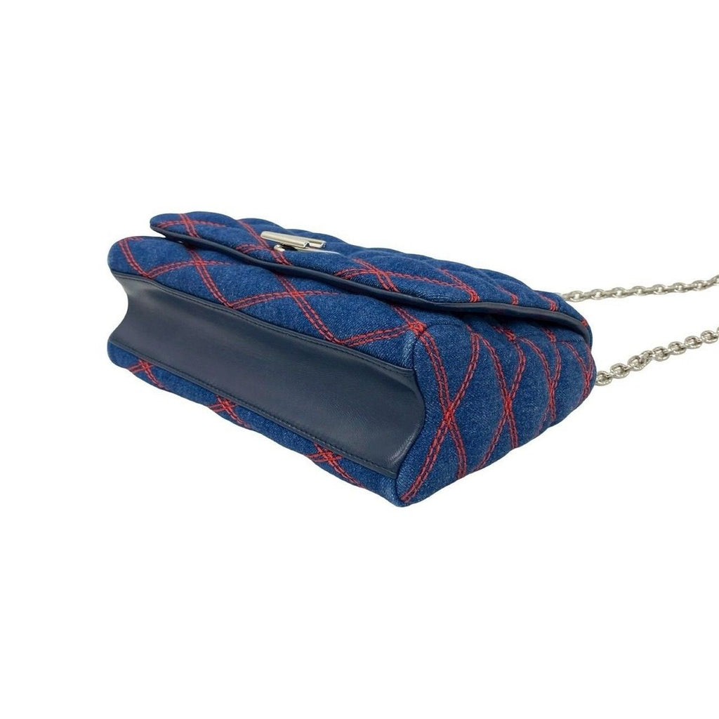 Louis Vuitton Maltage Quilted Denim Turnlock Chain Shoulder Bag Blue — view 8